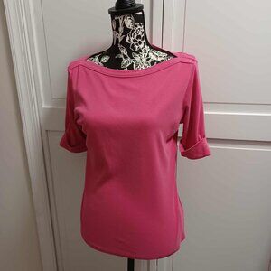 Karen Scott Short-Sleeve Top, Pink- Size M